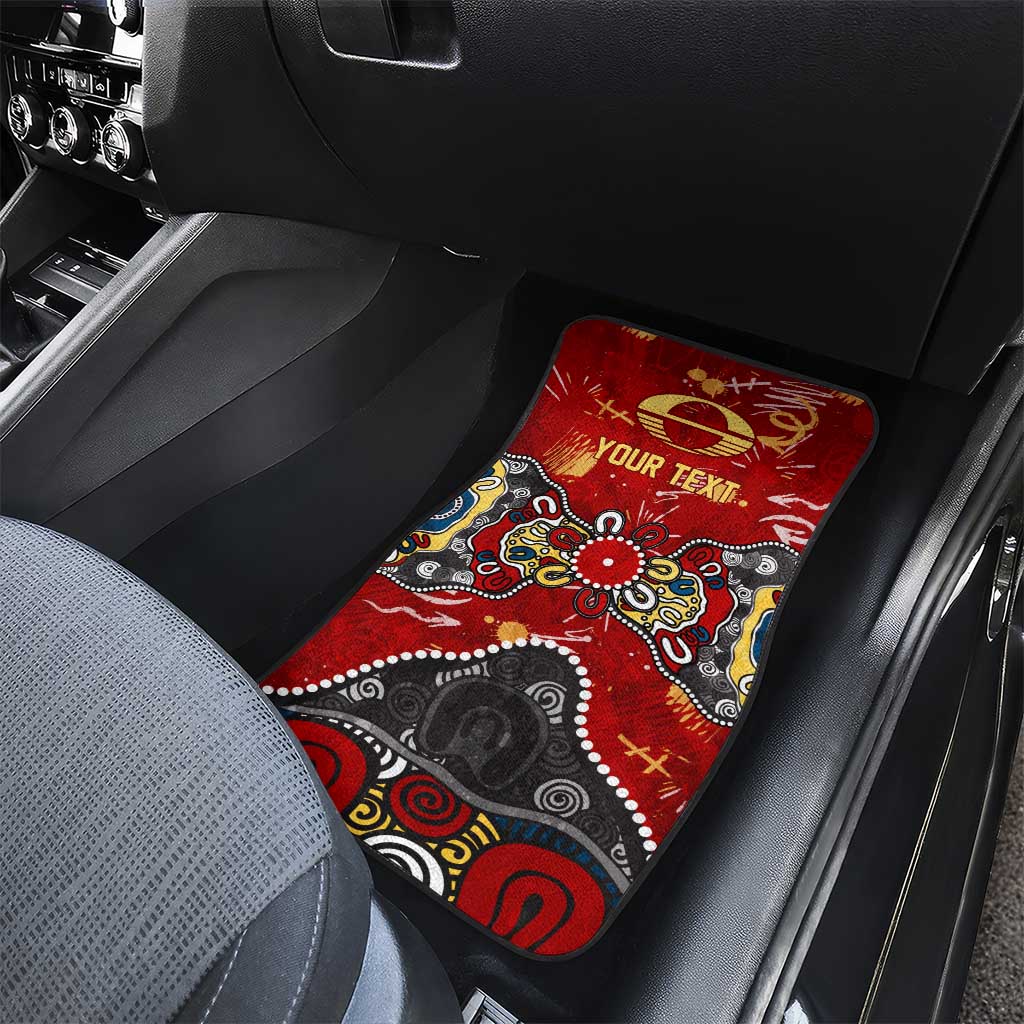 Personalized Gold Coast Suns Car Mats Aboriginal Dot Painting Graffiti Style