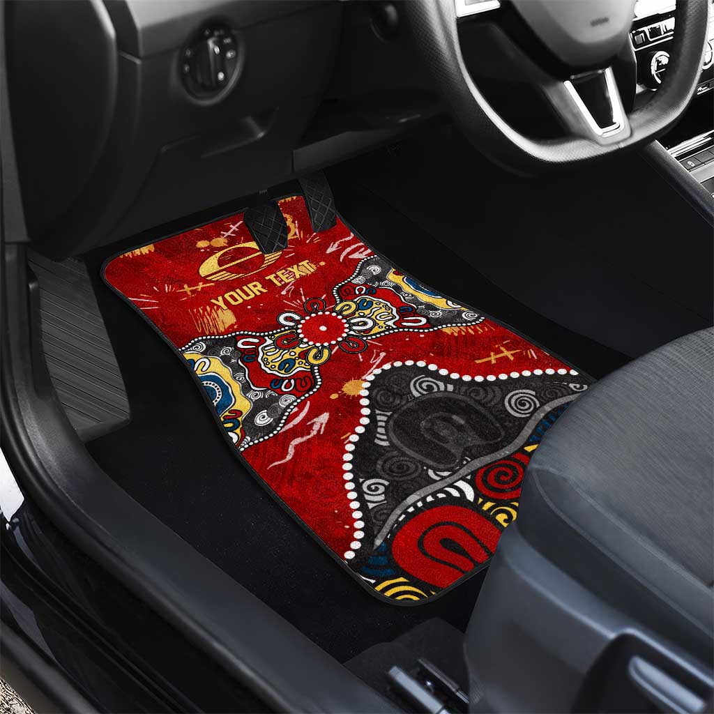 Personalized Gold Coast Suns Car Mats Aboriginal Dot Painting Graffiti Style