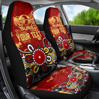Personalized Gold Coast Suns Car Seat Cover Aboriginal Dot Painting Graffiti Style