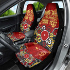 Personalized Gold Coast Suns Car Seat Cover Aboriginal Dot Painting Graffiti Style