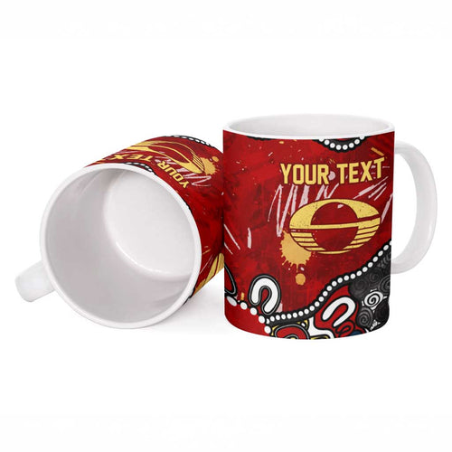 Personalized Gold Coast Suns Ceramic Mug Aboriginal Dot Painting Graffiti Style