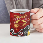 Personalized Gold Coast Suns Ceramic Mug Aboriginal Dot Painting Graffiti Style