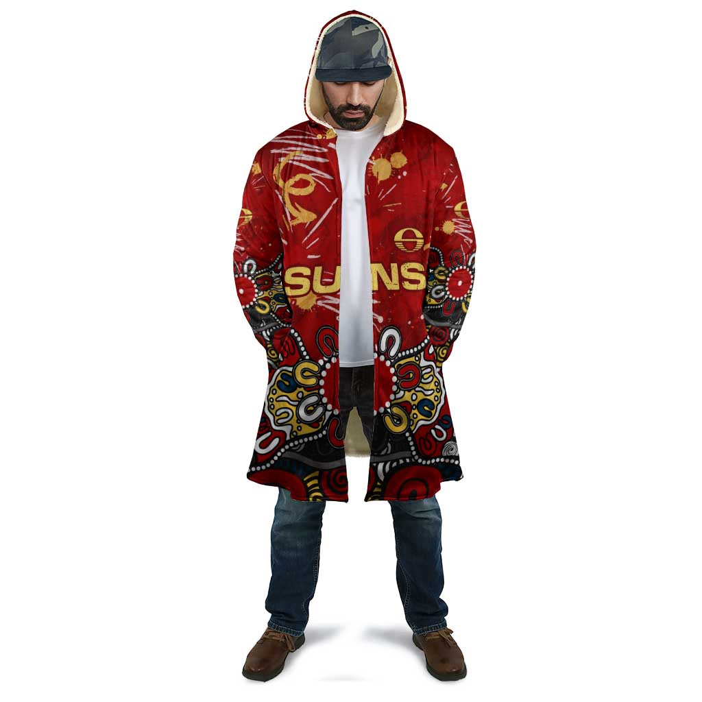 Personalized Gold Coast Suns Cloak Aboriginal Dot Painting Graffiti Style