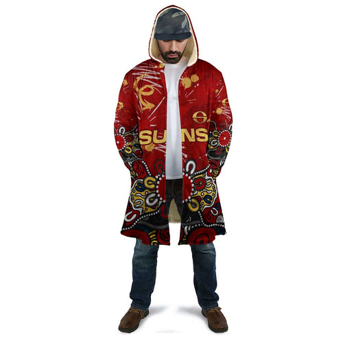 Personalized Gold Coast Suns Cloak Aboriginal Dot Painting Graffiti Style