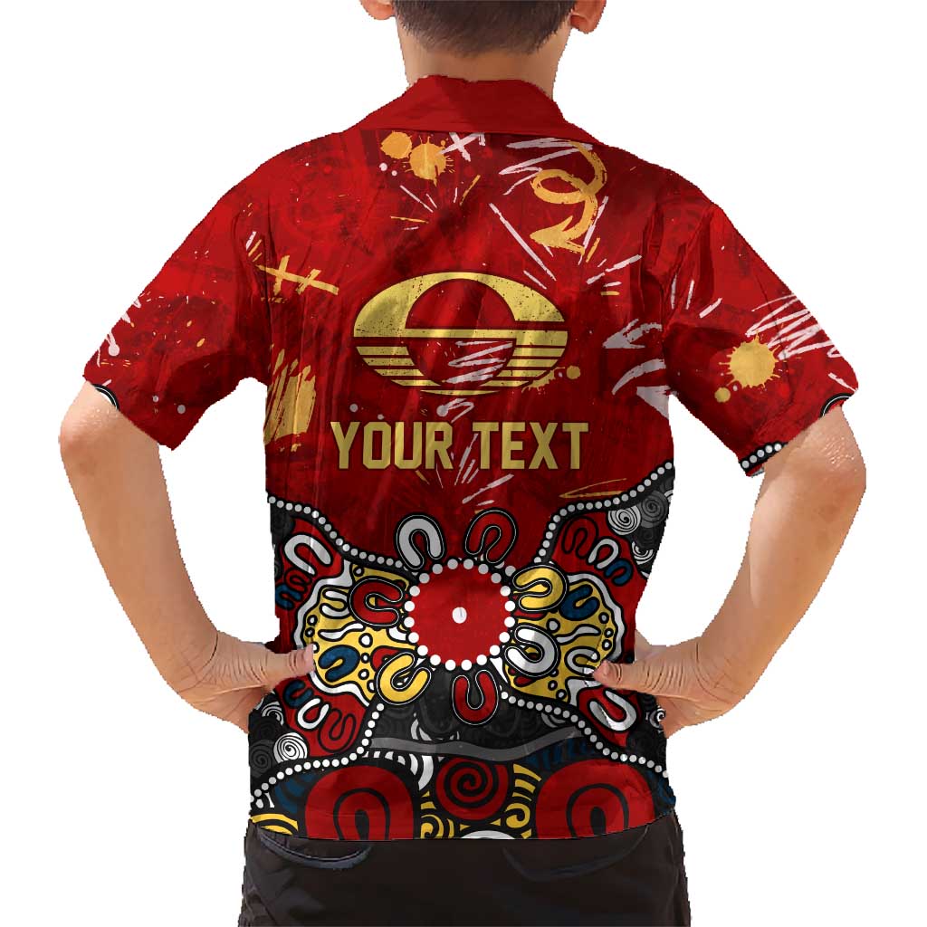 Personalized Gold Coast Suns Family Matching Summer Maxi Dress and Hawaiian Shirt Aboriginal Dot Painting Graffiti Style
