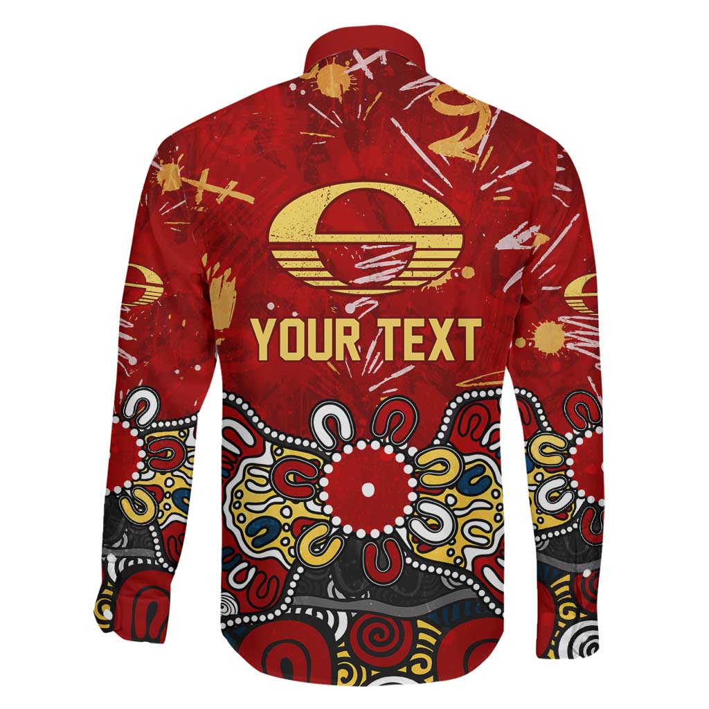 Personalized Gold Coast Suns Family Matching Summer Maxi Dress and Hawaiian Shirt Aboriginal Dot Painting Graffiti Style