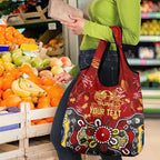 Personalized Gold Coast Suns Grocery Bag Aboriginal Dot Painting Graffiti Style