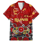 Personalized Gold Coast Suns Hawaiian Shirt Aboriginal Dot Painting Graffiti Style