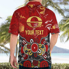 Personalized Gold Coast Suns Hawaiian Shirt Aboriginal Dot Painting Graffiti Style