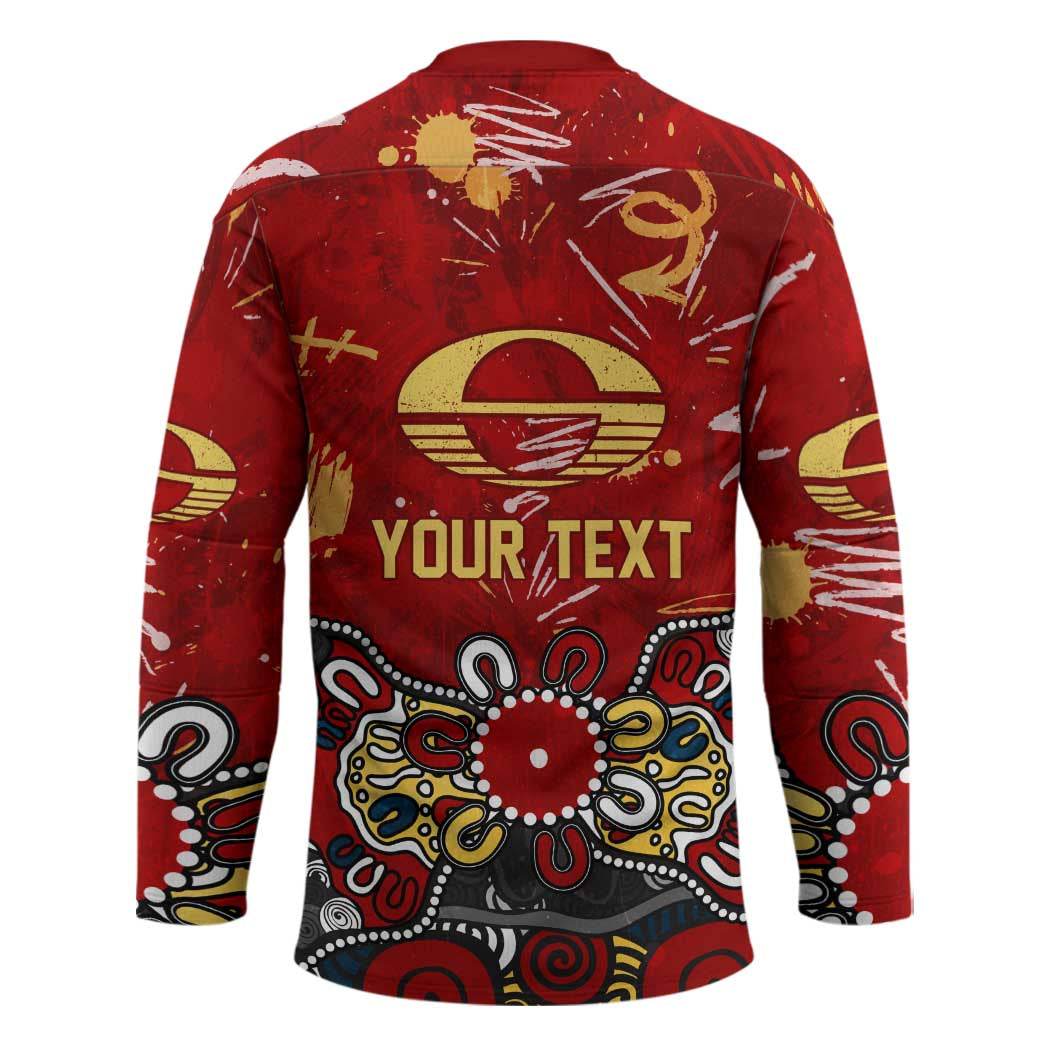 Personalized Gold Coast Suns Hockey Jersey Aboriginal Dot Painting Graffiti Style