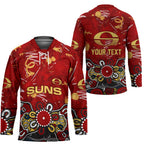 Personalized Gold Coast Suns Hockey Jersey Aboriginal Dot Painting Graffiti Style
