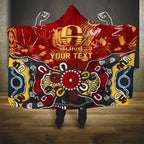 Personalized Gold Coast Suns Hooded Blanket Aboriginal Dot Painting Graffiti Style