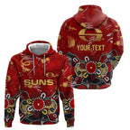 Personalized Gold Coast Suns Hoodie Aboriginal Dot Painting Graffiti Style
