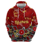 Personalized Gold Coast Suns Hoodie Aboriginal Dot Painting Graffiti Style