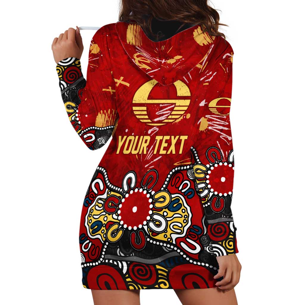 Personalized Gold Coast Suns Hoodie Dress Aboriginal Dot Painting Graffiti Style