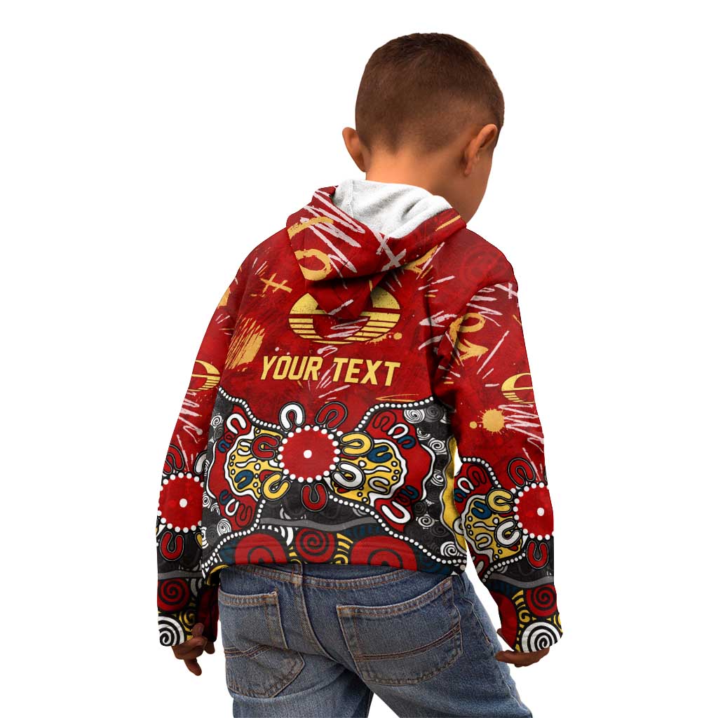 Personalized Gold Coast Suns Kid Hoodie Aboriginal Dot Painting Graffiti Style