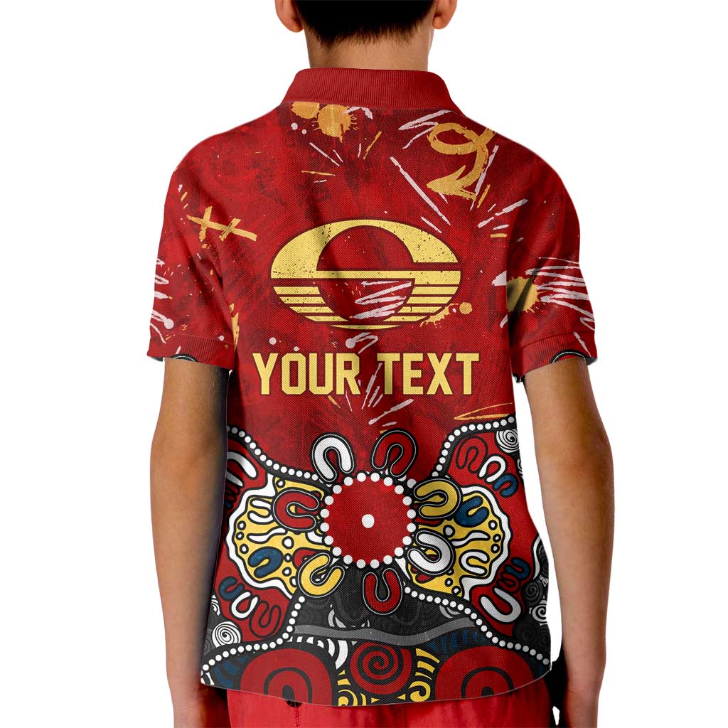 Personalized Gold Coast Suns Kid Polo Shirt Aboriginal Dot Painting Graffiti Style
