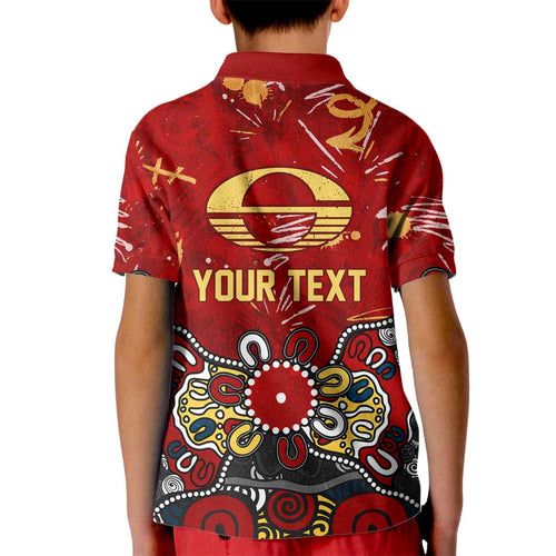 Personalized Gold Coast Suns Kid Polo Shirt Aboriginal Dot Painting Graffiti Style