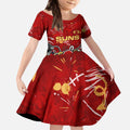 Personalized Gold Coast Suns Kid Short Sleeve Dress Aboriginal Dot Painting Graffiti Style