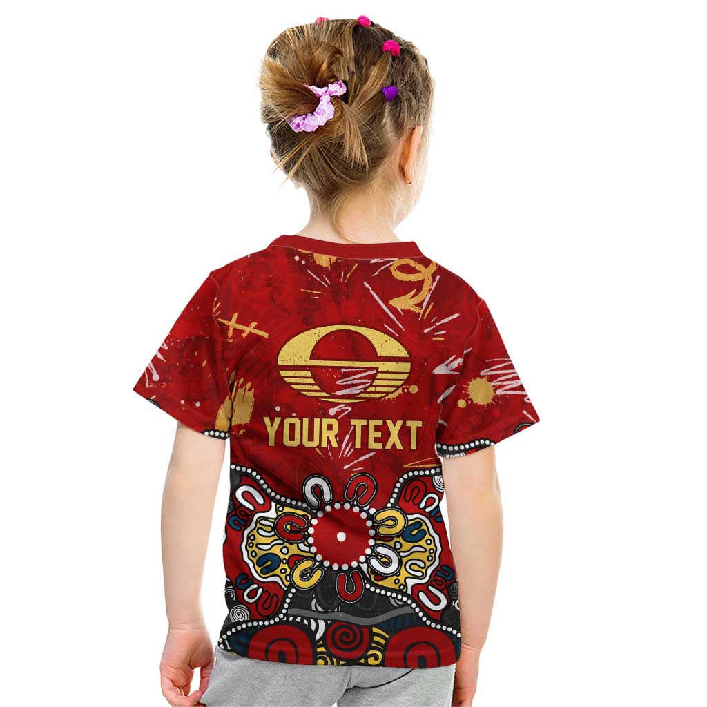 Personalized Gold Coast Suns Kid T Shirt Aboriginal Dot Painting Graffiti Style