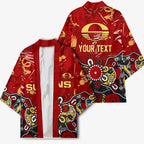 Personalized Gold Coast Suns Kimono Aboriginal Dot Painting Graffiti Style