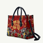 Personalized Gold Coast Suns Leather Bag Aboriginal Dot Painting Graffiti Style
