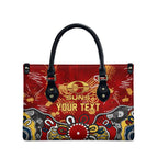 Personalized Gold Coast Suns Leather Bag Aboriginal Dot Painting Graffiti Style