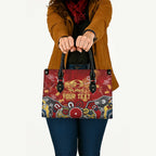 Personalized Gold Coast Suns Leather Bag Aboriginal Dot Painting Graffiti Style
