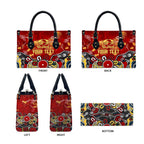 Personalized Gold Coast Suns Leather Bag Aboriginal Dot Painting Graffiti Style