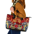 Personalized Gold Coast Suns Leather Tote Bag Aboriginal Dot Painting Graffiti Style