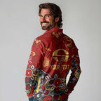Personalized Gold Coast Suns Long Sleeve Polo Shirt Aboriginal Dot Painting Graffiti Style