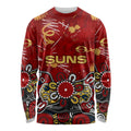 Personalized Gold Coast Suns Long Sleeve Shirt Aboriginal Dot Painting Graffiti Style
