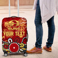 Personalized Gold Coast Suns Luggage Cover Aboriginal Dot Painting Graffiti Style