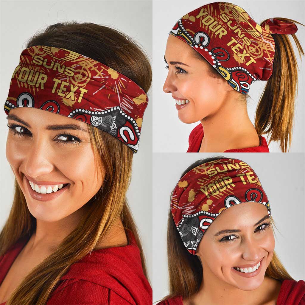 Personalized Gold Coast Suns Neck Gaiter Aboriginal Dot Painting Graffiti Style