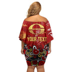 Personalized Gold Coast Suns Off Shoulder Short Dress Aboriginal Dot Painting Graffiti Style