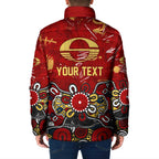 Personalized Gold Coast Suns Padded Jacket Aboriginal Dot Painting Graffiti Style