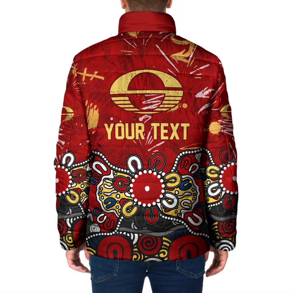 Personalized Gold Coast Suns Padded Jacket Aboriginal Dot Painting Graffiti Style