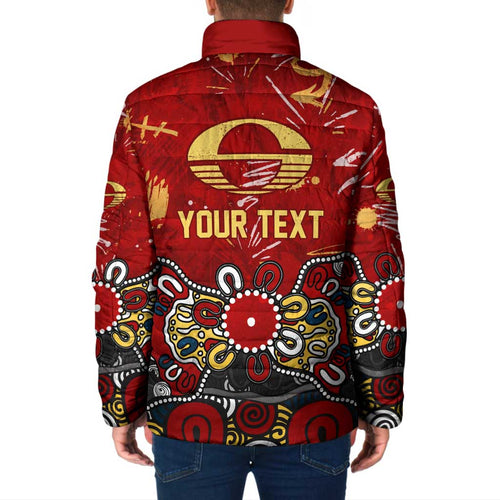 Personalized Gold Coast Suns Padded Jacket Aboriginal Dot Painting Graffiti Style