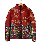Personalized Gold Coast Suns Padded Jacket Aboriginal Dot Painting Graffiti Style