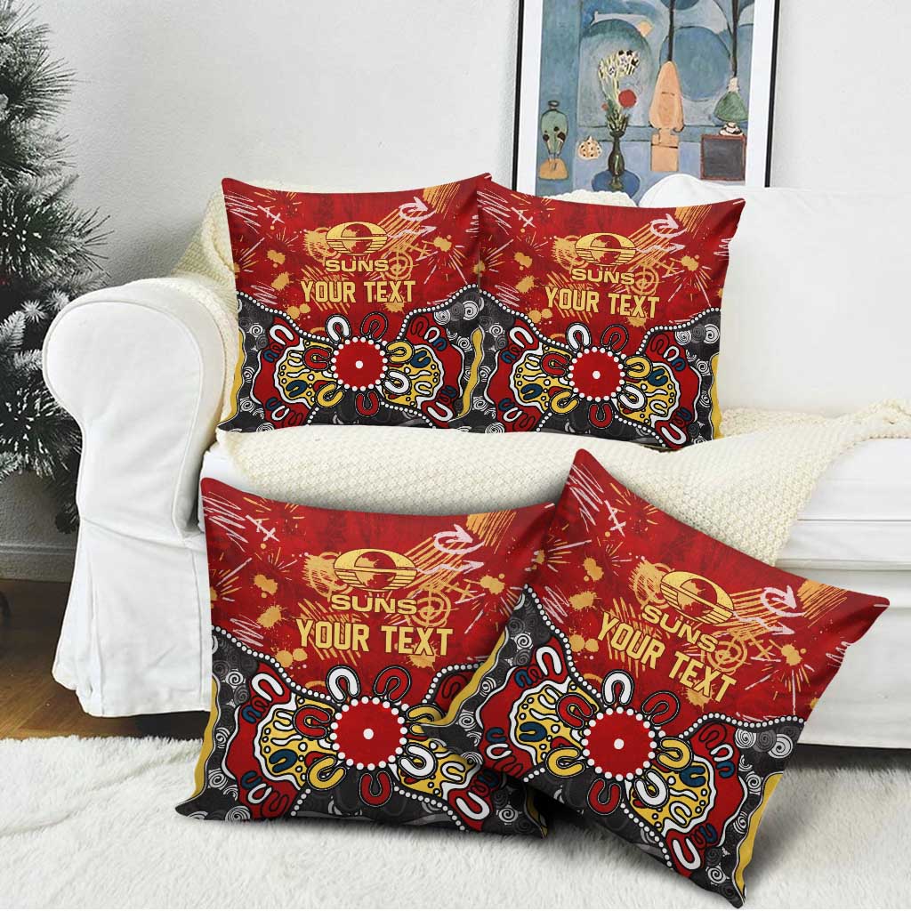 Personalized Gold Coast Suns Pillow Cover Aboriginal Dot Painting Graffiti Style