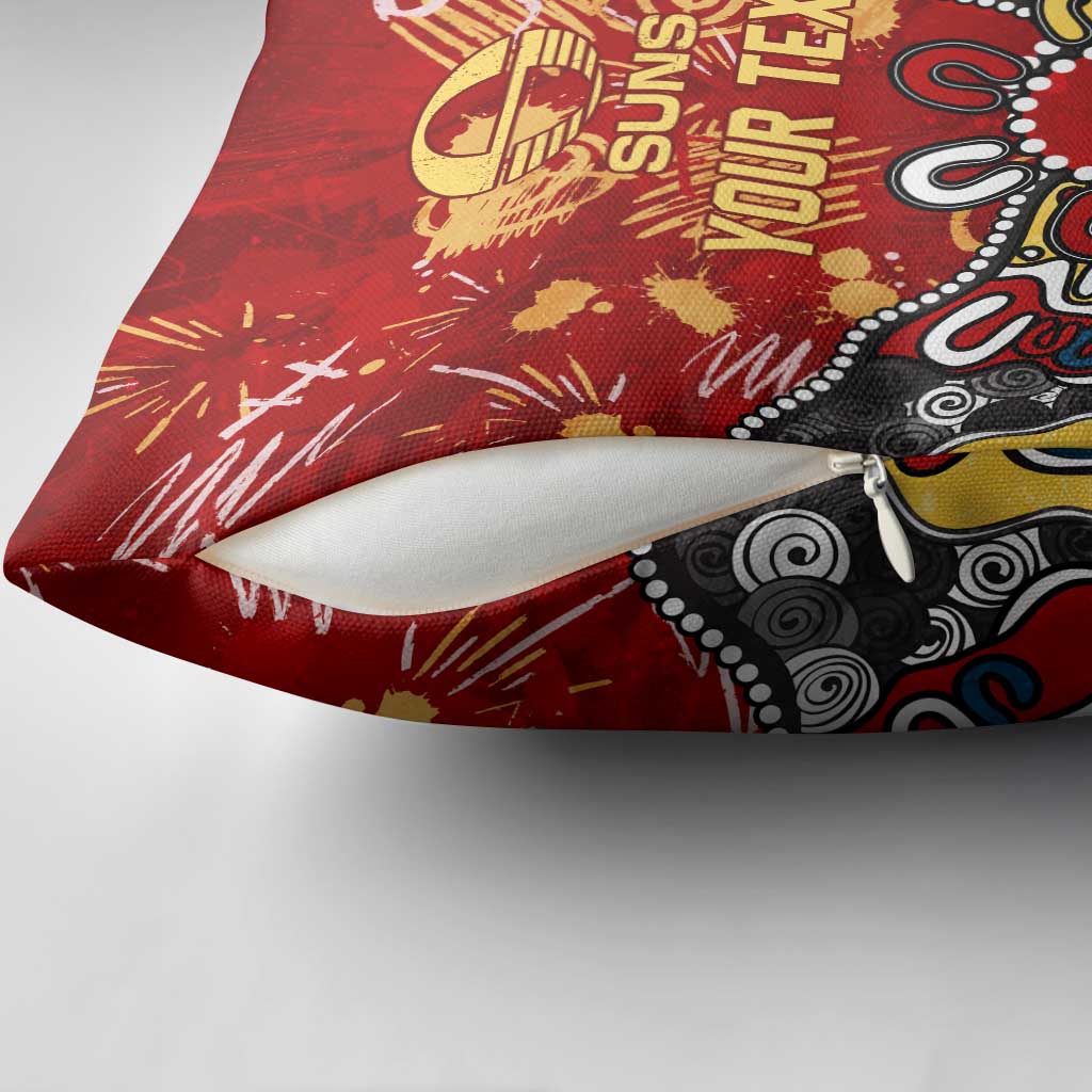 Personalized Gold Coast Suns Pillow Cover Aboriginal Dot Painting Graffiti Style
