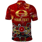 Personalized Gold Coast Suns Polo Shirt Aboriginal Dot Painting Graffiti Style