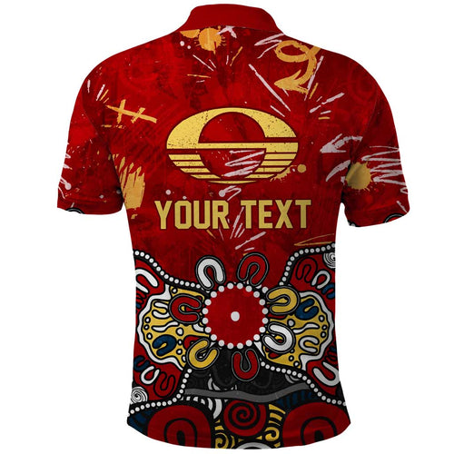 Personalized Gold Coast Suns Polo Shirt Aboriginal Dot Painting Graffiti Style