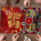 Personalized Gold Coast Suns Puzzle Aboriginal Dot Painting Graffiti Style
