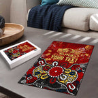 Personalized Gold Coast Suns Puzzle Aboriginal Dot Painting Graffiti Style