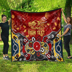 Personalized Gold Coast Suns Quilt Aboriginal Dot Painting Graffiti Style