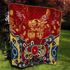 Personalized Gold Coast Suns Quilt Aboriginal Dot Painting Graffiti Style