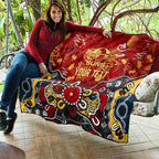 Personalized Gold Coast Suns Quilt Aboriginal Dot Painting Graffiti Style