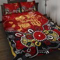 Personalized Gold Coast Suns Quilt Bed Set Aboriginal Dot Painting Graffiti Style