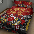 Personalized Gold Coast Suns Quilt Bed Set Aboriginal Dot Painting Graffiti Style